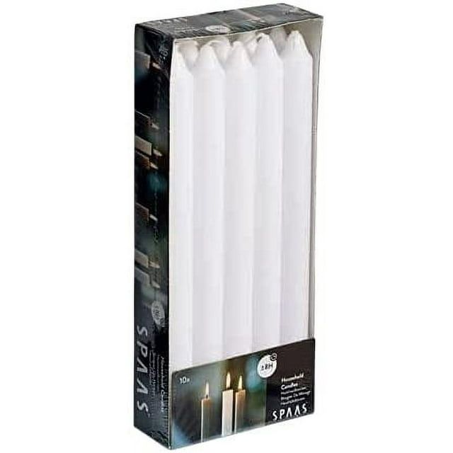 10 Pack Straight White Candles - 9.5 Inch Unscented White Candlesticks for Weddings, Home, Holidays - 8 Hour Burn Time