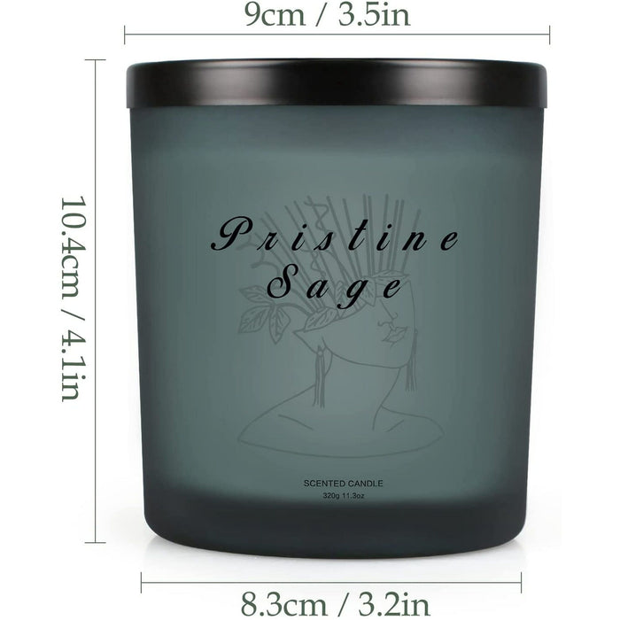 Sage Candle for Home Scented, Soy Wax Sage Candles Ideal Gifts for Women Birthday, Valentines Days, Christmas, 11.3oz