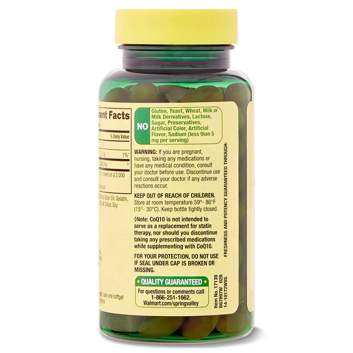 Spring Valley Rapid-Release CoQ10 Dietary Supplement; 200 mg; 60 Count