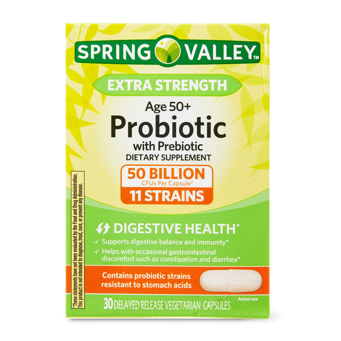 Spring Valley Extra Strength Age 50+ Probiotic with Prebiotic; 30 Count