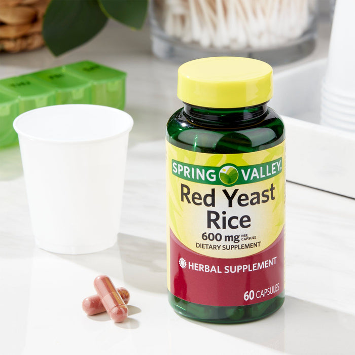 Spring Valley Red Yeast Rice Dietary Supplement; 600 mg; 60 Count