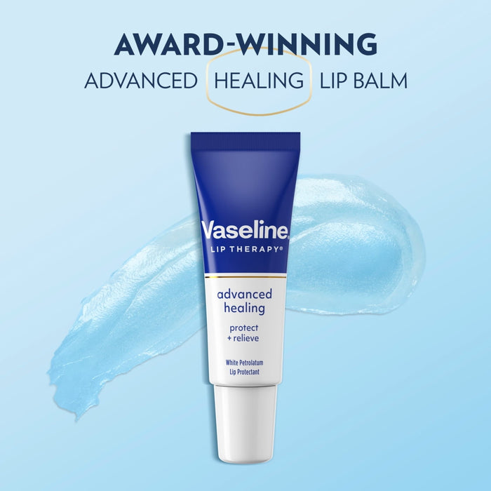 Vaseline Lip Therapy Lip Balm Tube For Healthier Looking Lips Advanced Healing Moisturizer For Dry Lips, 0.35 oz