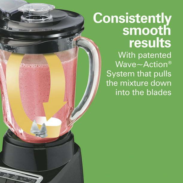 Hamilton Beach Wave Action Blender 48 oz Capacity Black 53521