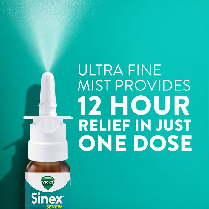 Vicks Sinex Severe Ultra Fine Nasal Mist, Sinus Relief Over-the-Counter Medicine, 265 Sprays