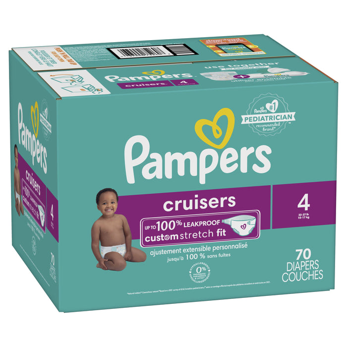 Pampers Cruisers Active Fit Taped Diapers Size 4, 70 Count