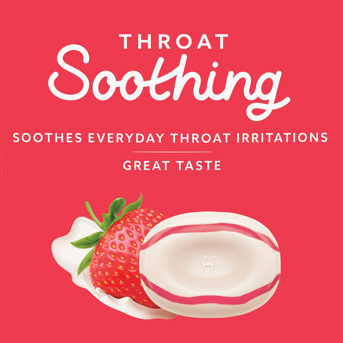 HALLS Throat Soothing Creamy Strawberry Throat Drops, Economy Pack, 70 Drops