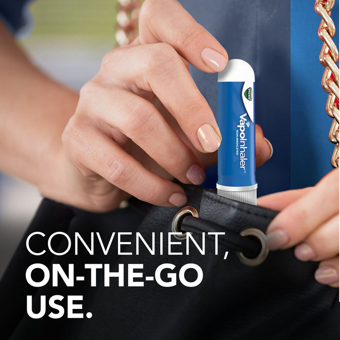 Vicks VapoInhaler, on-the-go Portable Nasal Inhaler, Non-Medicated, 3 Scented Sticks