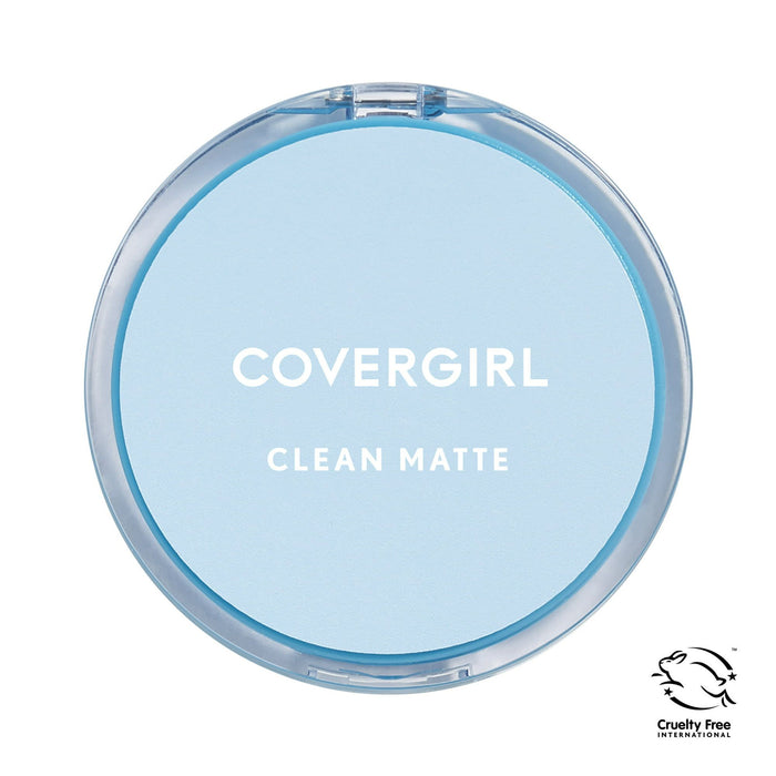 COVERGIRL Clean Matte Pressed Powder, 525 Buff Beige, 0.35 oz