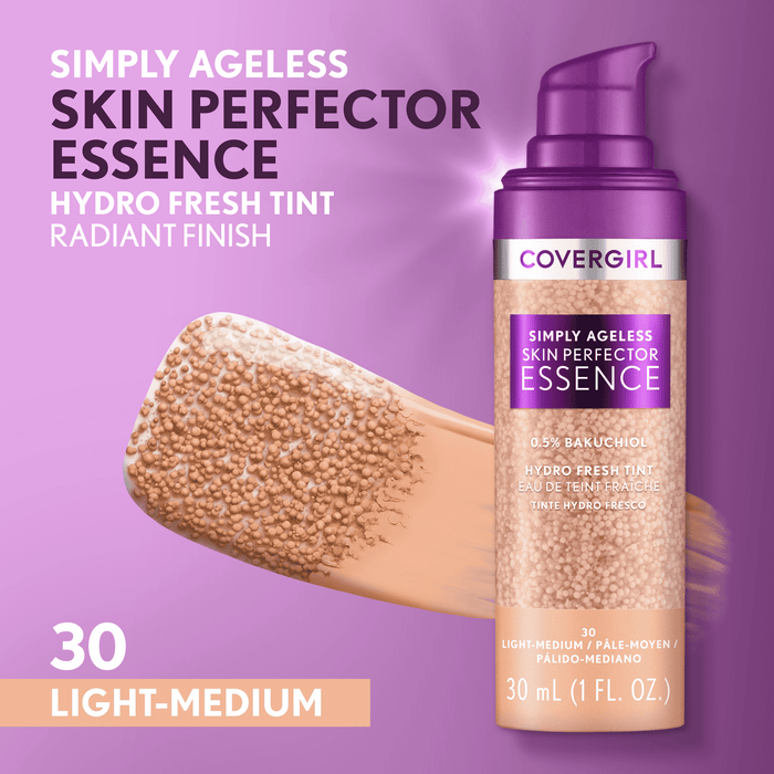 Covergirl Simply Ageless Skin Perfector Essence Foundation, 30 Light-Medium, 1.0oz