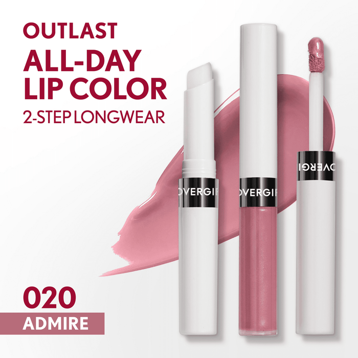 COVERGIRL Outlast All Day Lip Color with Top Coat, Admire 020, 0.06 oz / 0.07 fl oz