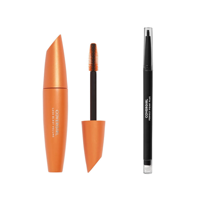 COVERGIRL Lash Blast Volume Mascara Waterproof + Perfect Point Plus Eyeliner Pencil Value Pack, 825 Very Black + Black Onyx