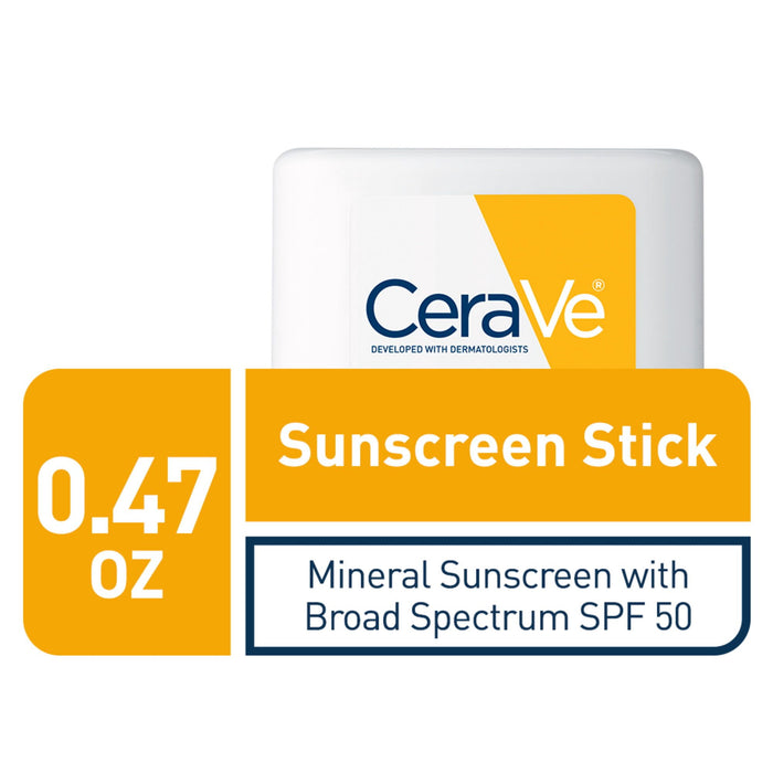 Sunscreen Stick SPF 50 by CeraVe for Unisex - 0.47 oz Sunscreen