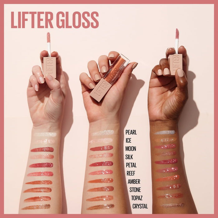 Maybelline Lifter Gloss Lip Gloss Makeup with Hyaluronic Acid, Petal