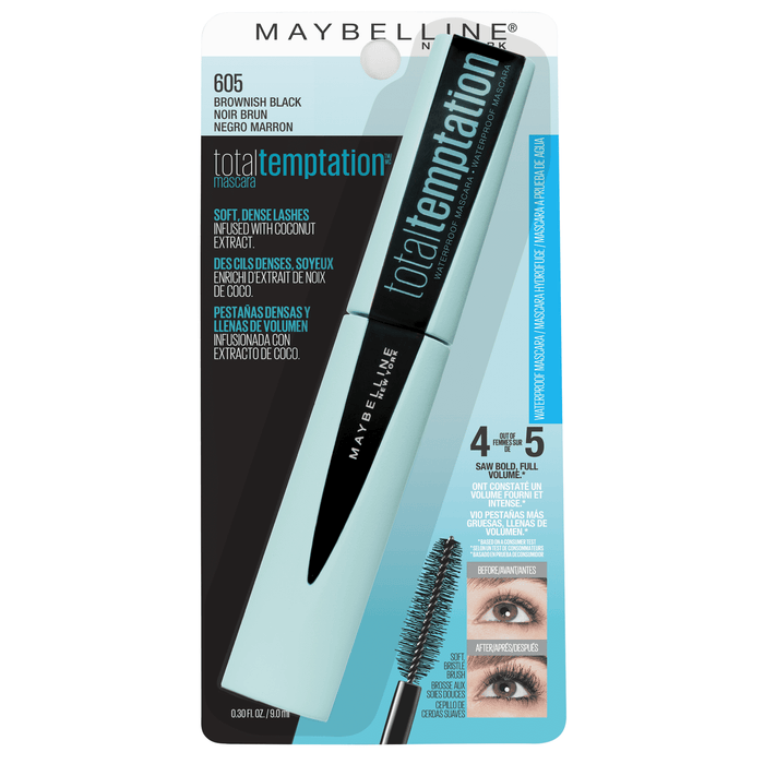 Maybelline Total Temptation Waterproof Mascara, Brownish Black