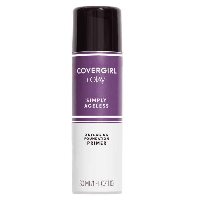 COVERGIRL + Olay Simply Ageless Anti-Aging Primer, 1 Fl Oz, Hydrating Primer, Anti-Aging Primer, Cruelty Free Primer, Reduces Wrinkles, Improves Skin Tone