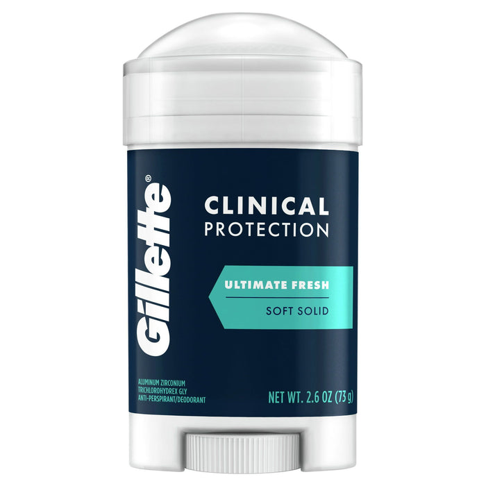 Gillette Clinical Soft Solid Antiperspirant Deodorant; Ultimate Fresh; 2.6 oz