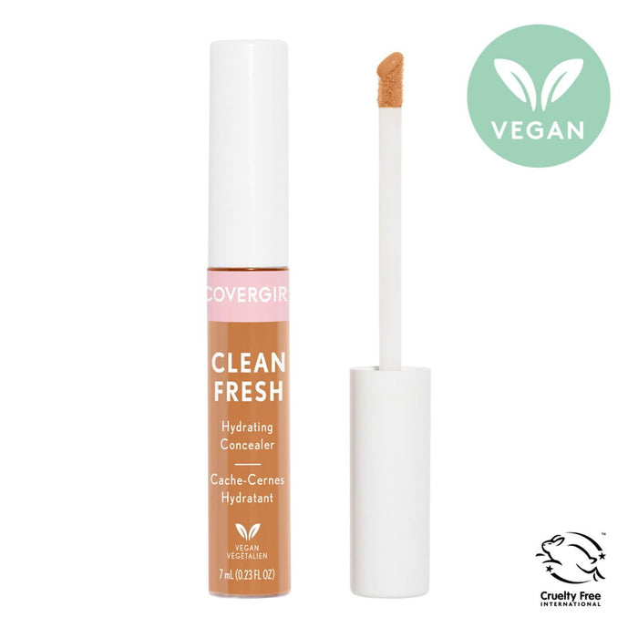 COVERGIRL Clean Fresh Hydrating Concealer, 400 Rich, 0.23 oz, Lightweight, Vegan Formula, Concealer Makeup, Full Coverage Concealer, Under Eye Concealer, Concealer for Dark Circles