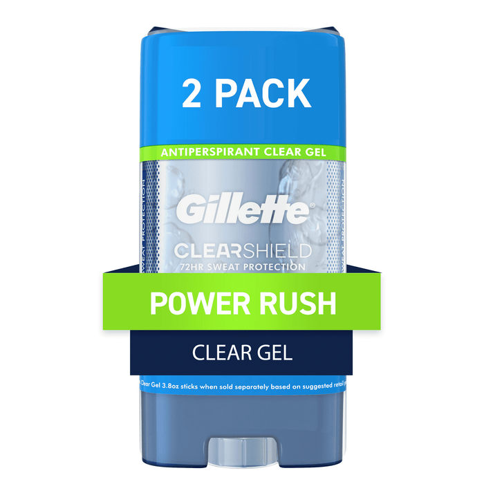 Gillette Antiperspirant and Deodorant for Men; Powder Rush; Twin Pack; 3.8 oz