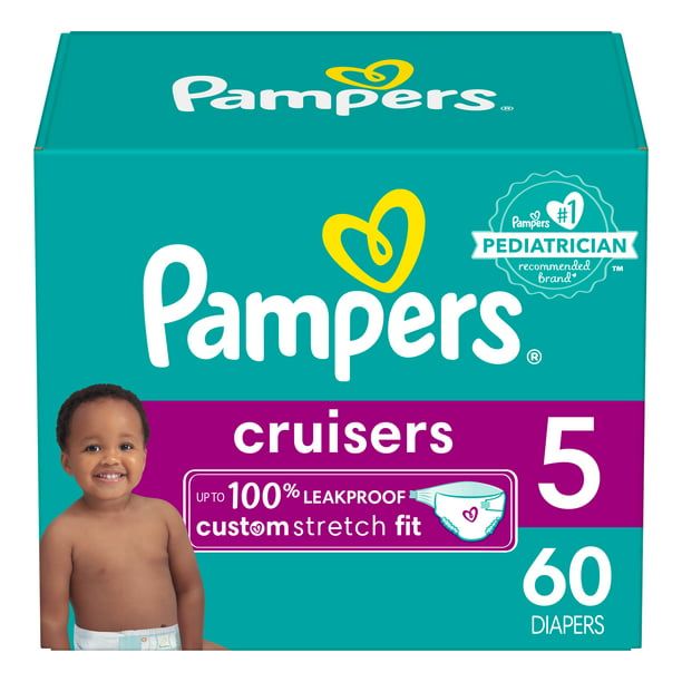 Pampers Cruisers Active Fit Taped Diapers Size 5, 60 Count