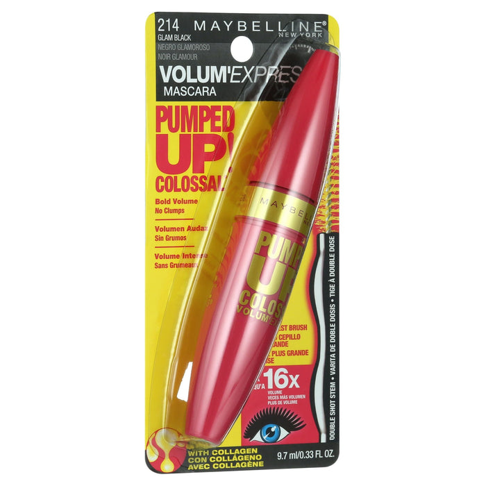 Maybelline Volum Express Pumped Up, Colossal Washable Mascara, Glam Black