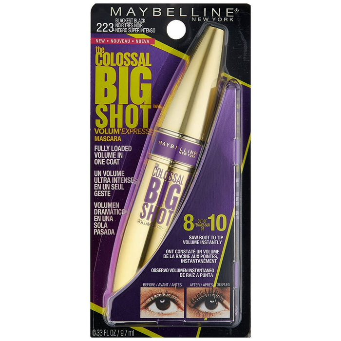 Maybelline Volum Express The Colossal Big Shot Washable Mascara, Blackest Black