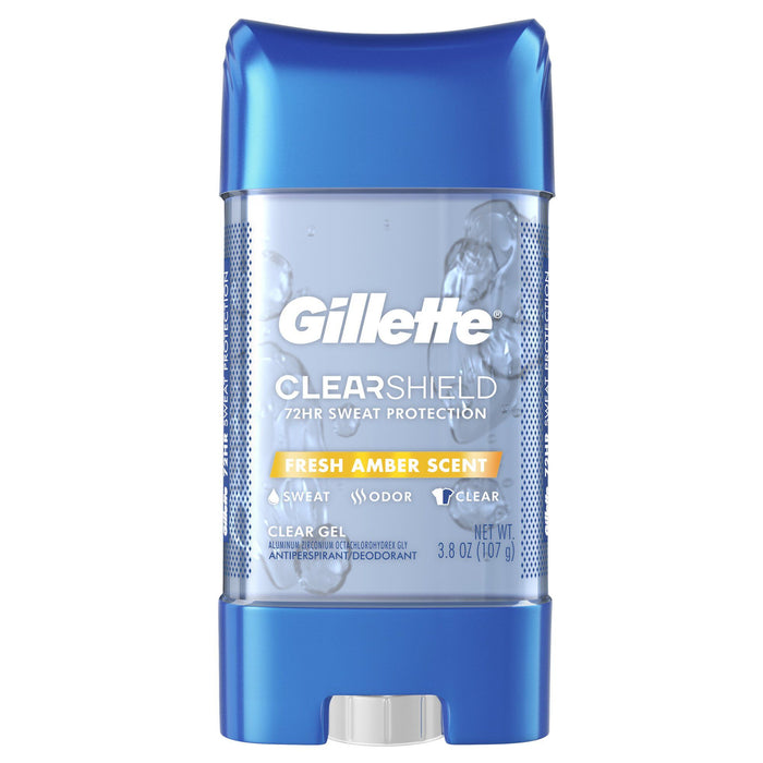 Gillette Clear Gel Antiperspirant and Dedorant for Men Fresh; Amber Scent; 3.8 oz