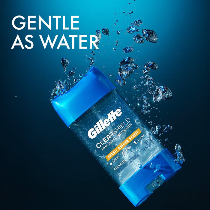 Gillette Clear Gel Antiperspirant and Dedorant for Men Fresh; Amber Scent; 3.8 oz