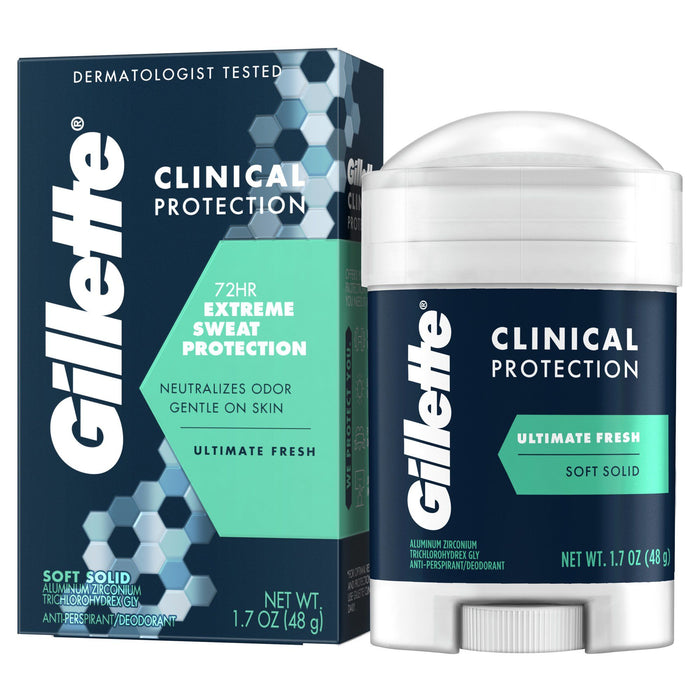 Gillette Clinical Soft Solid Ultimate Fresh Antiperspirant Deodorant; 1.7 oz