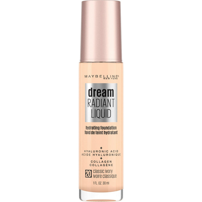 Maybelline Dream Radiant Liquid Medium Coverage Hydrating Foundation, Classic Ivory, 1 fl. oz.