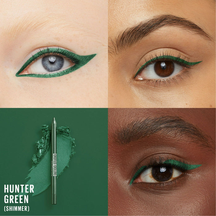 Maybelline Tattoo Studio Sharpenable Gel Pencil Waterproof Longwear Eyeliner, Hunter Green, 0.04 oz