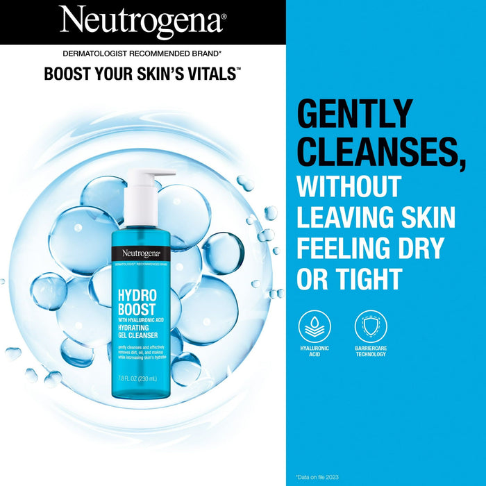 Neutrogena Hydro Boost Hydrating Hyaluronic Acid Gel Facial Cleanser and Face Wash, 7.8 oz