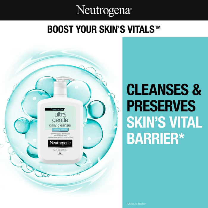 Neutrogena Fragrance Free Ultra Gentle Foaming Face Wash, 12 fl. oz