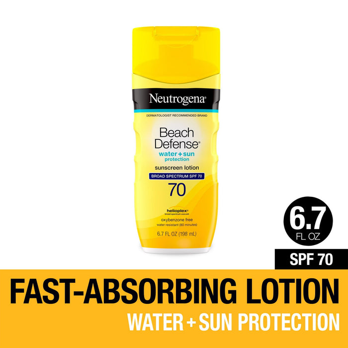 Neutrogena Beach Defense SPF 70 Sunscreen Lotion, Oil-Free, 6.7 oz