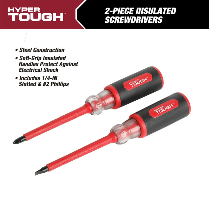 Hyper Tough 2PK Insulated Screwdriver Set