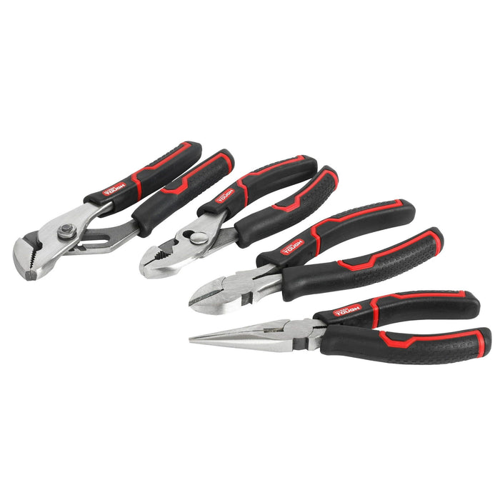 Hyper Tough 4-Piece Plier Set with Ergonomic Soft-Grip Handles, Model 42640