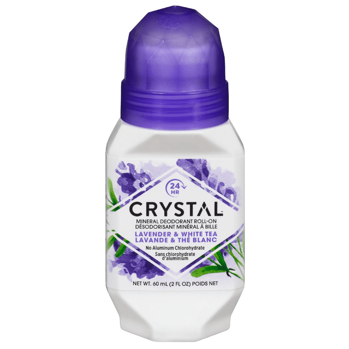 Crystal Essence Mineral Roll On Deodorant, Lavender & White Tea, 2.25 Fl. Oz