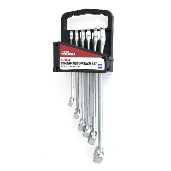 Hyper Tough 6-Piece Combination Wrench Set, Metric