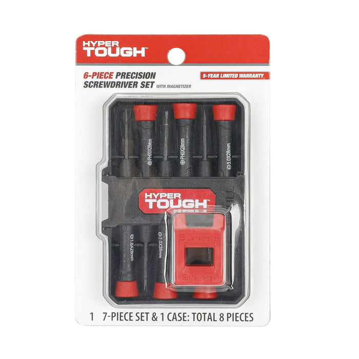 Hyper Tough 6 Piece Precision Screwdriver with Magnetizer, Model 43158