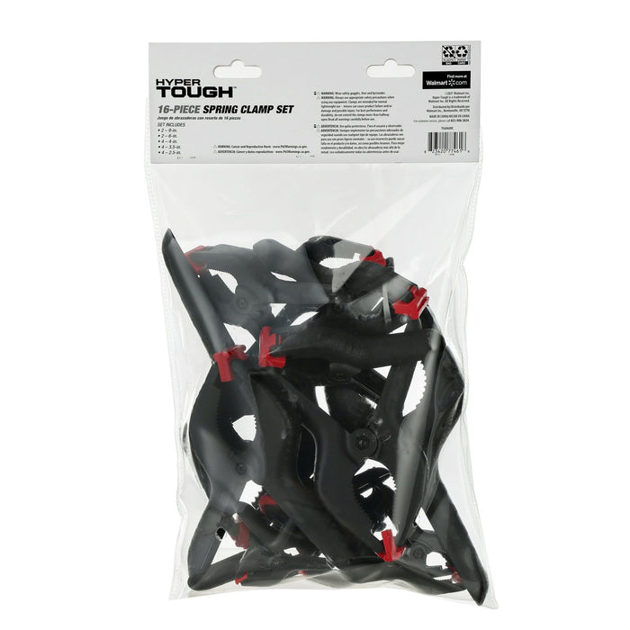 Hyper Tough 16 Piece Assorted Sized Spring Clamp Set TG60600C