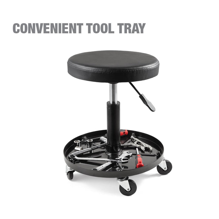 Hyper Tough Black Rolling Automotive Creeper Stool, 300-lb, Model 51016, Product Weight- 11.7 lb