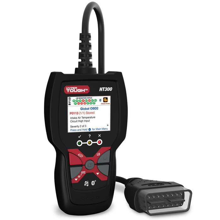 Hyper Tough HT300 Scan Tool, 1996 & Newer OBD2 Vehicles, Free Fix & Part Recommendations