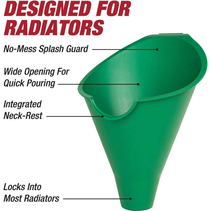 Hyper Tough Big Mouth Automotive Plastic Funnel, Green, 10713RFHT, 1 Each