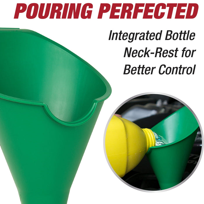 Hyper Tough Big Mouth Automotive Plastic Funnel, Green, 10713RFHT, 1 Each