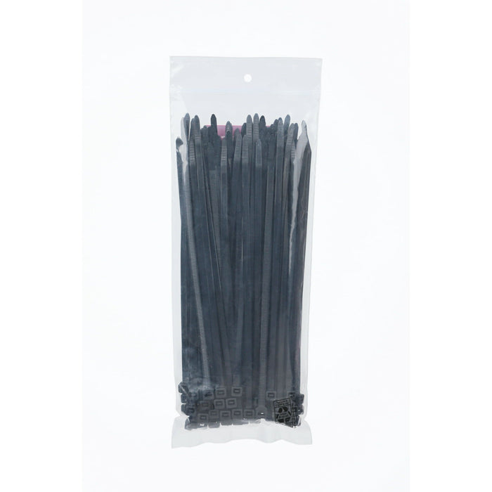 Hyper Tough 8 inch 75lb Cable Ties UV Resistant Black 100 Count