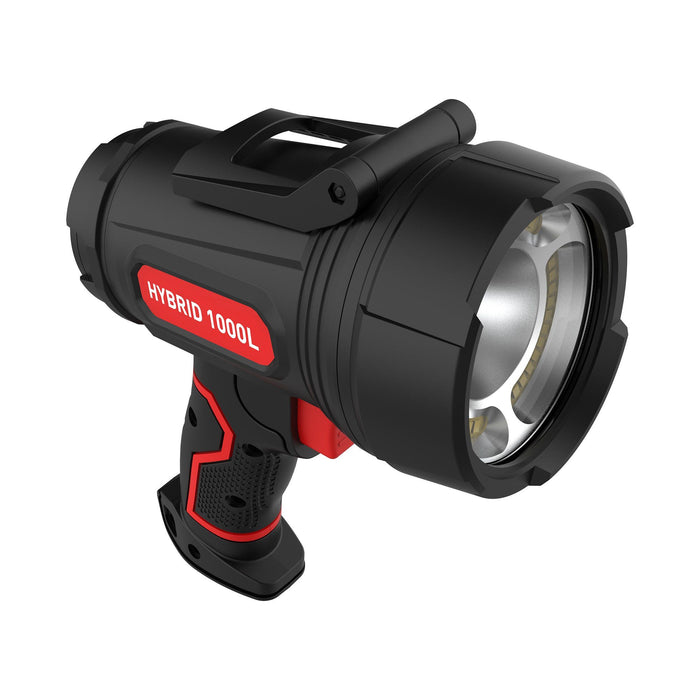 Hyper Tough 1000 Lumen Brightness LED Dual Power Rechargeable Spotlight