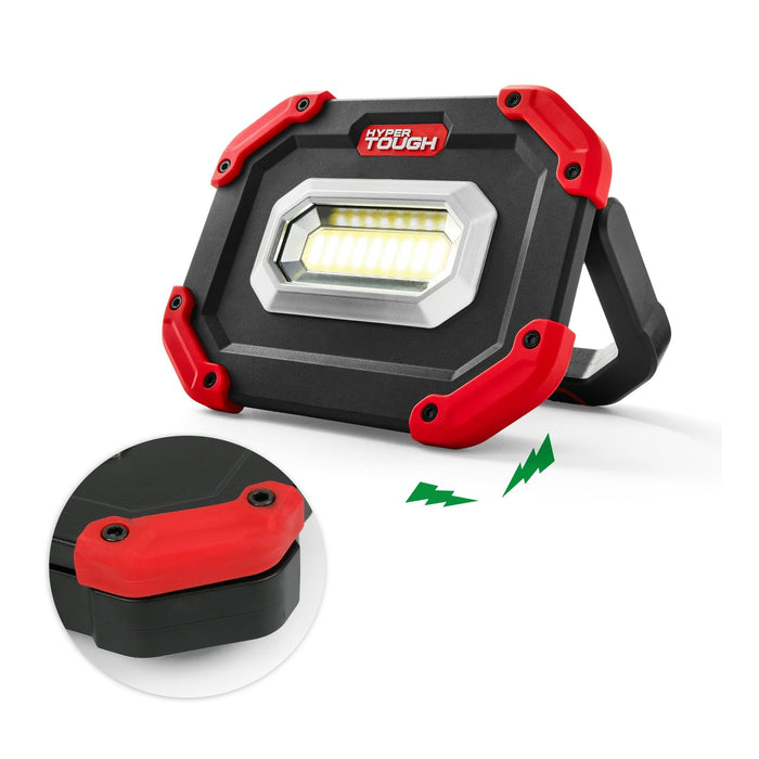 Hyper Tough 10W LED 1000 Lumen Rechargeable Free Standing Light, Portable Handheld Work Light