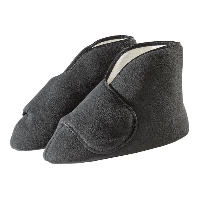Silverts Diabetic Bootie Slippers - Black, Medium / X-Wide
