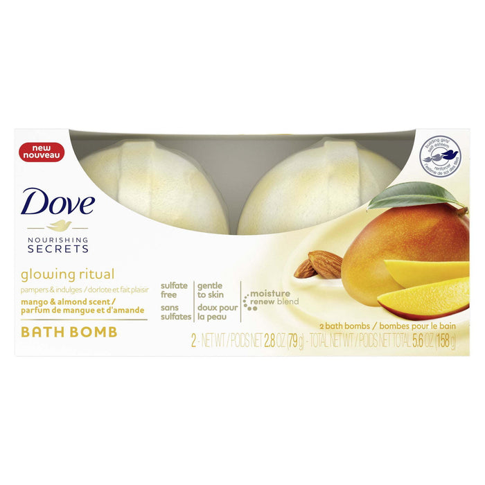 Dove Nourishing Secrets Bath Bomb Set Mango and Almond 2.8 oz, 2 ct