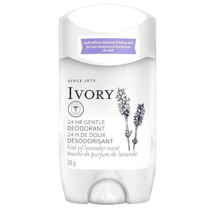 Ivory Aluminum Free Deodorant, Hint of Lavender, 24-Hour Odor Protection, 2.4 oz Stick