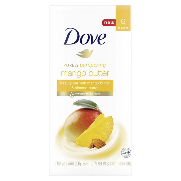 D ove Purely Pampering Beauty Bar with Mango Butter 3.75 oz 6 bars